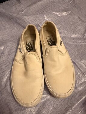 Vans Slip-On Canvas Sneakers - Off-White/Cream